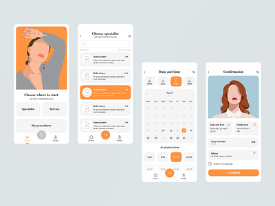 Booking form for hairdresser appointment 3d animation app bespoke branding design graphic design illustration logo motion graphics typography ui ux vector