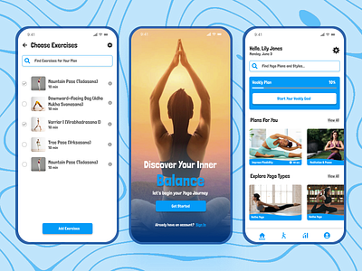 Yoga (Fitness) App UI/UX Design & Case Study app design app ui ux design case study figma figma design fitness app fitness app case study health app ui user experience user interface ux yoga app yoga app ui ux design