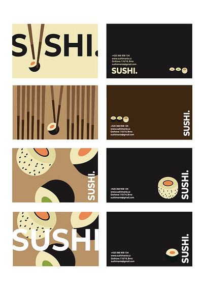 Sushi restaurace vizitky graphic design