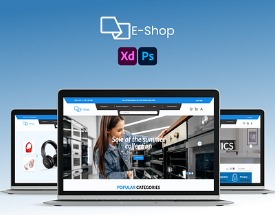 E Shop adobe xd case study design ecommerce landing page photoshop selling web app website