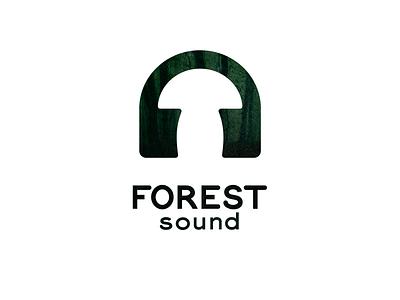 Forest Sound art branding design forest headphones headset logo logodesign logotype mushroom sound
