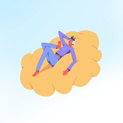 Dreaming in the clouds app business illustration character illustration digital flat style freelance designer freelance illustrator graphic design illustration procreate vector website illustration