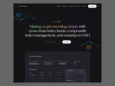 Mira Finance - Web Design blockchain crypto design finance fintech minimal mira finance token ui user inteface web design web3 yogesh