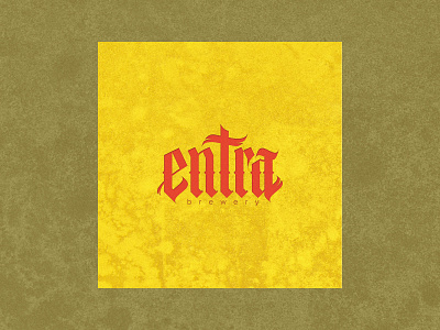 Entra Brewery Logo beer branding brewery calligraphy design font german lettering german letters graphic design grotesc handmade font identy lettering lettering logo letters logo logotype type yellow