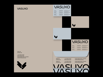 Logomark and Brand Identity for "vasuxo" architect architecture building branddesigner brandguideline branding brandingidentity design graphic design house icon interior interiordesign logo logoideas logomark mark modernlogo typography visualidentity wordmark