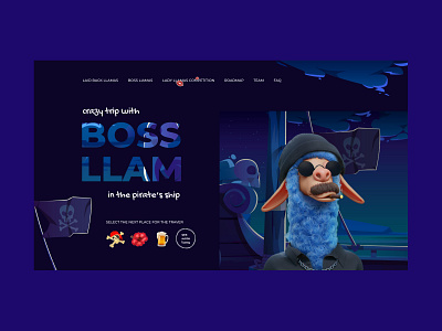 NFT project first screen BOSS LLAMA binance bitcoin concept crypto crypto designer landing marketplace nft nft art nft designer opensea trading ui ux web design web designer