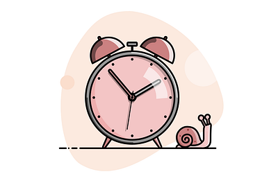 Time flatcolors illustration minimalistic vector