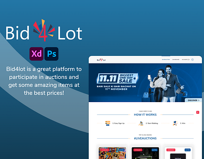 Bid4Lot adobe xd bidding website branding case study design ecommerce graphic design illustration landing page logo photoshop ui ux website