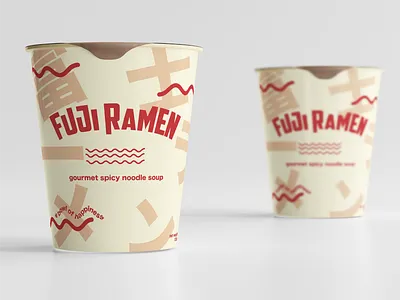 Fuji Ramen logo & packaging design brand identity branding design food food packaging graphic design illustration japanese logo logo idea logo inspiration noodle pot ramen design