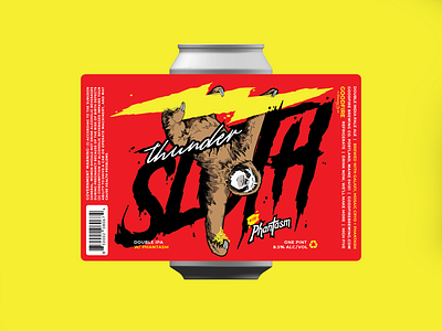 Thunder Sloth Label // Goodfire Brewing beer branding design graphic design illustration label design logo packaging typography vector