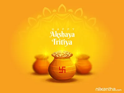Happy Akshaya Tritiya 3d banner bengali new year branding design graphic design illustration indian festival logo ui vector