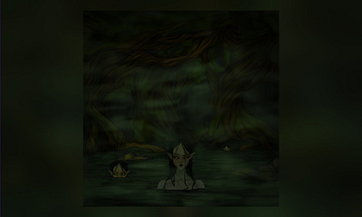 Mavka in a swamp art digital design digital illustration drawing illustration