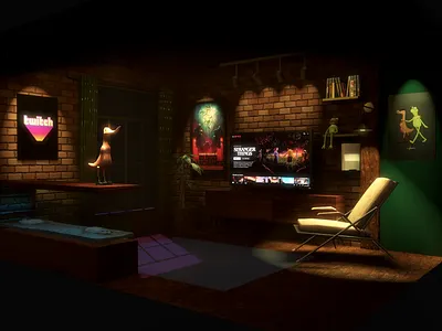 Le Salon chez Léo 3d concept design maya salon