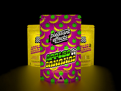 Apples & Bananas Packaging // Pleasant Effects 3d branding design graphic design illustration logo packaging vector