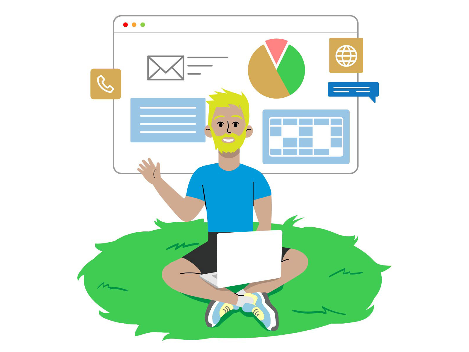Example of Waving with Laptop