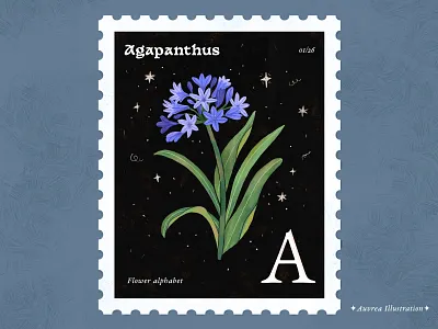 Flower alphabet 01/26 alphabet art artist draw floral flower illustration