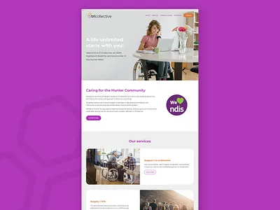 TriCollective - homepage australia branding care colourful design disability logo ndis responsive squarespace tri ui ui design web web design website