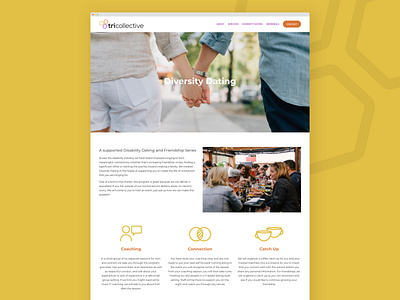 TriCollective - Diversity dating australia branding care colourful design disability logo ndis responsive squarespace tri ui ui design web web design website