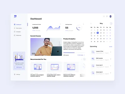 E-learning Platform Dashboard design courses dashboard elearning fireart fireart studio learning product design ui video