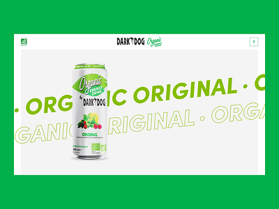 Darkdog Organic - Scroll principle animated bold darkdog energy drink font fresh fruits green ingredients launch mini game motion orange organic product sports ui vitamine water website