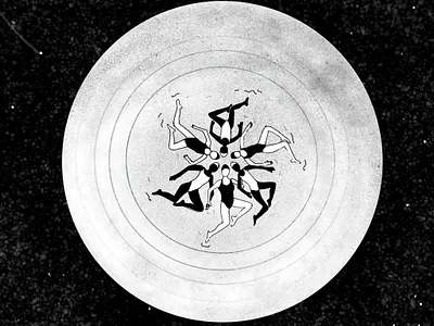 Ring of swimmers drawing illustration inktober2019 moon procreate swimmer synchronized