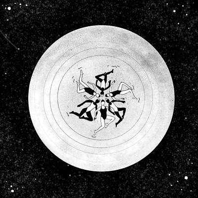 Ring of swimmers drawing illustration inktober2019 moon procreate swimmer synchronized