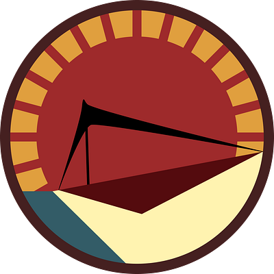 Sunset & Sunshade Badge badge design graphic design vector