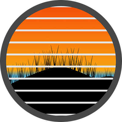 Sunset & Dune Badge badge design graphic design illustration vector