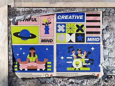 Creative Mind Poster app branding catalogue customize editor fun illustration art light platform playful poster vector vector illustration youth youthful