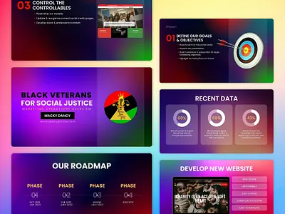 #Black Veterans - Pitch Deck black history black month dark presentation gradient presentation graphic design investor deck neon presentation pitch deck design presentation presentation design typography ux