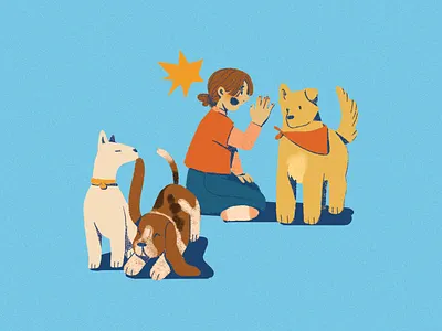 Dog Whisperer adobe art character design design digital art digital sketch dog dog whisperer drawing graphic design illustration kidslit photoshop primary colors sketch texture