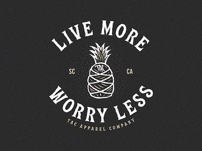 Live More, Worry Less art branding design illustration illustrator livemoreworryless logo noworries pineapple santacruz vector