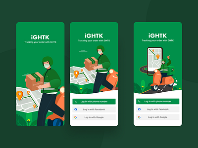 UI Login iGHTK (App for tracking your order) delivery green ui illustration delivery tracking order ui traking app