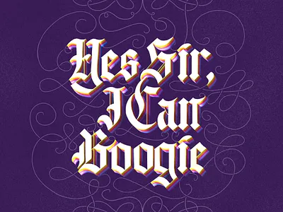 Blackletter Boogie blackletter disco flourishes lettering procreate purple