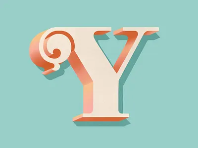 Y 36 days of type design dimensional type drop cap hand lettering lettering typography