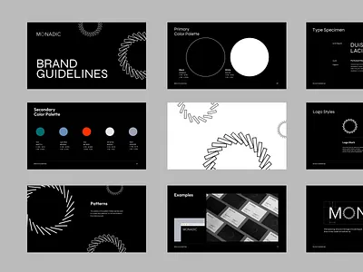 Monadic Brand Guide black brand identity developer infinity software tech