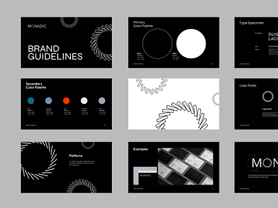 Monadic Brand Guide black brand identity developer infinity software tech