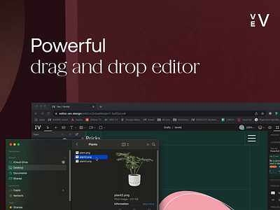 Vev. Powerful Drag and Drop Editor. web builder web design