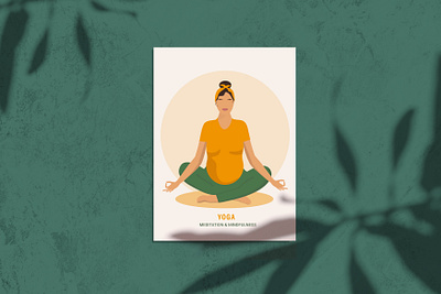 Yoga poster illustration in faceless style. ai graphic design illustration mental postcard pregnancy retreat vector yoga