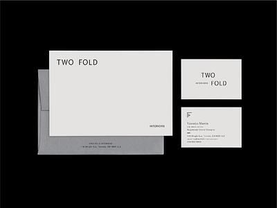 Two Fold branding business card collateral identity logo note card photography print stationery typography