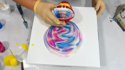 Layers of Fun! Easy & Mesmerizing Funnel Acrylic Pour with... acrylic acrylic paint art branding design illustration paintings pouring tutorial ui