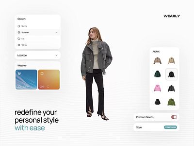 Wearly ai app branding clean design fashion illustration logo minimal mobile outfit platform ui ux wearly