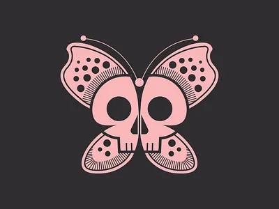 Skullerfly butterfly design illustration skull spooky vector