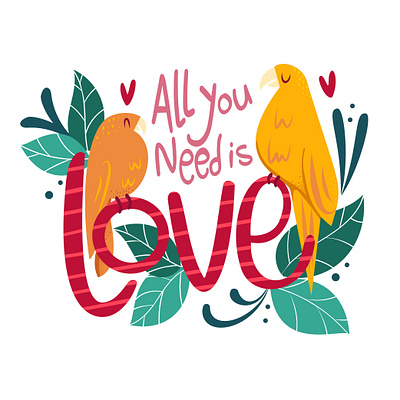 All you need is love childrens book design digital illustration graphic design illustration typography vector