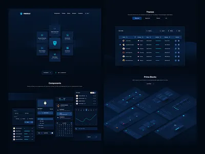 PrimeReact dark ui hero product react template