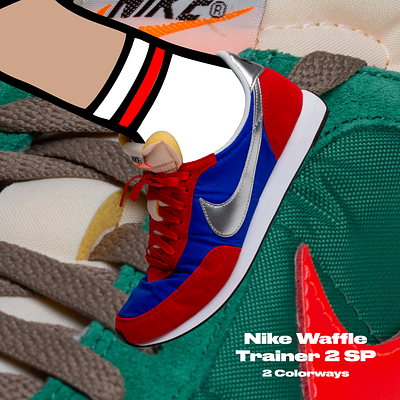 Nike Waffle Trainer2 SP character design draw illustration méxico nike sneakers streetwear vector waffle wal walk