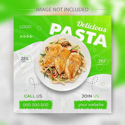 Fresh Delicious Pasta Food Menu Social Media Post Design delicious food menu hot pasta pasta pasta food menu pasta food post pasta social media post design restaurant food social media design