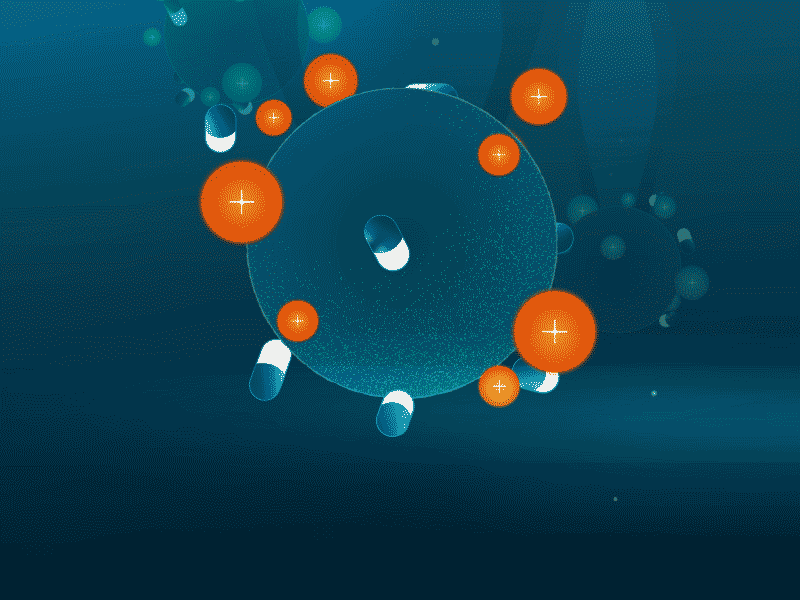 Particle animation ball circle particle pill water