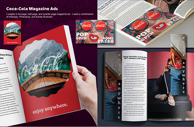 Coca-Cola Magazine Ads advertisement design graphic design indesign magazines photoshop