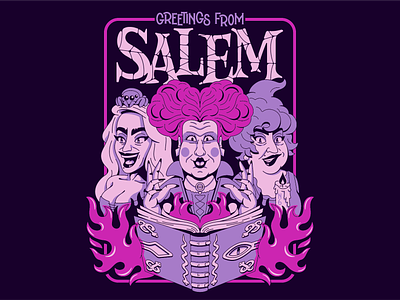 Greetings From Salem disney greetings greetings from halloween hocus hocus pocus illustration narrative 6 salem sanderson sisters sisters welcome to witch witches